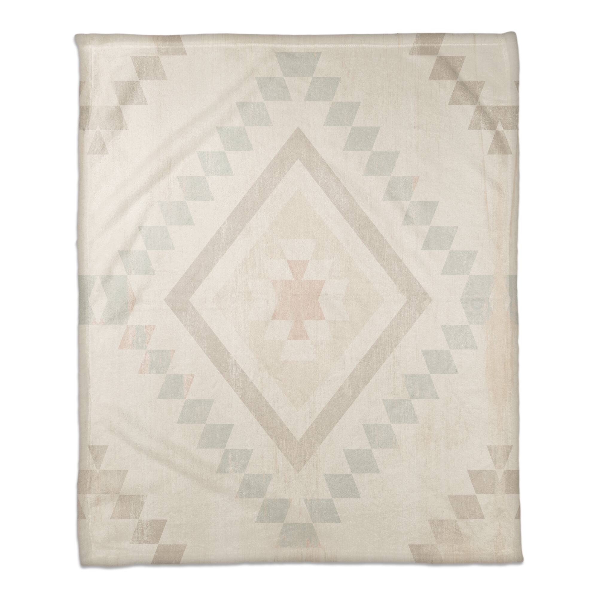 Pastel Tribal Pattern 50" x 60" Coral Fleece Blanket